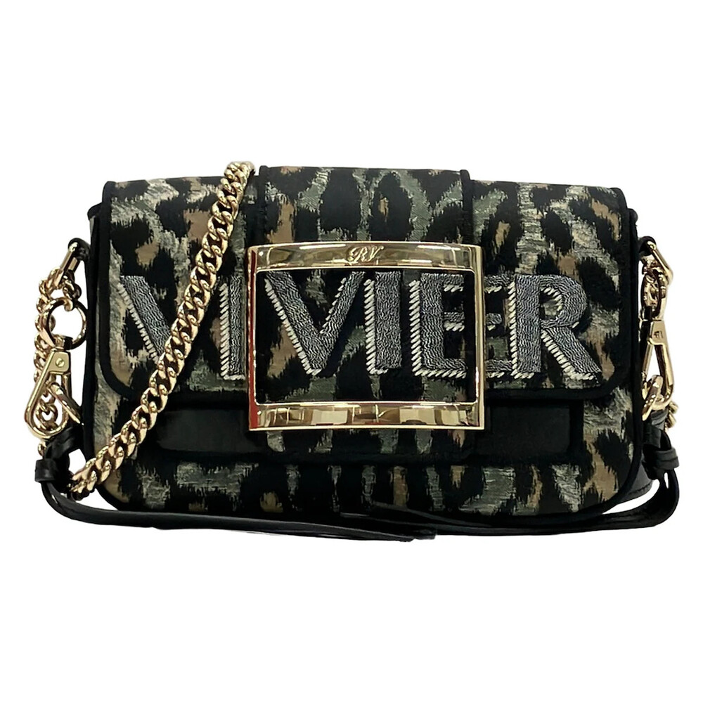 Roger Vivier Black Khaki Multi Jacquard #308111R61B